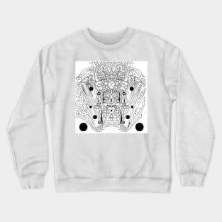 alien astral aztec knight in mictlan underworld throne ecopop art Crewneck Sweatshirt